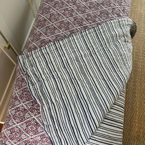 John Robshaw Dinka’s Queen Quilt Set Red and Blue Patterned Textile